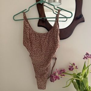 American apparel cheetah swim suit XS